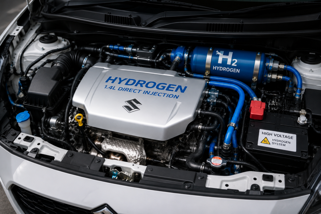Hydrogen-powered Suzuki Swift engine